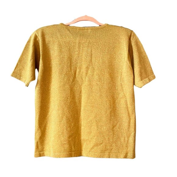 Dress Barn Women's 2 Piece Cardigan and Top Gold Metallic Size Medium - Picture 4 of 6